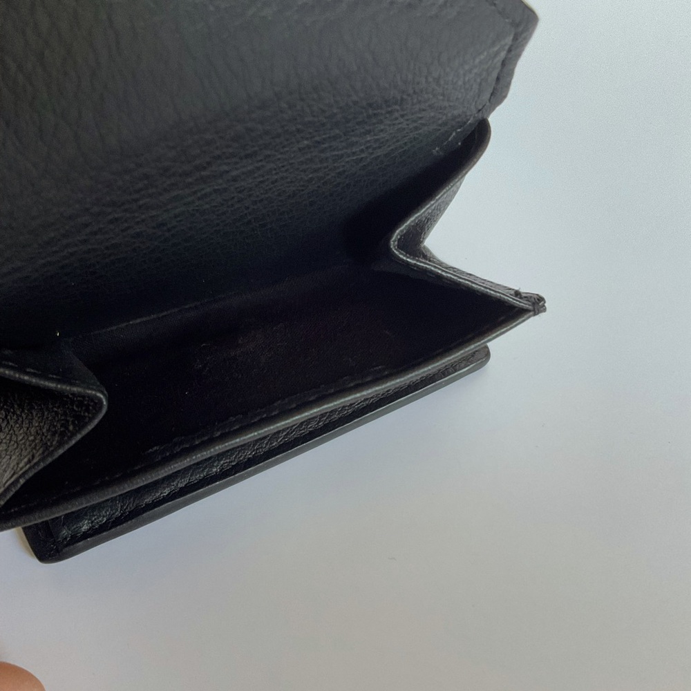 Balenciaga Mini Wallet Tri-fold Black Authentic Italy Leather - Picture 10 of 12
